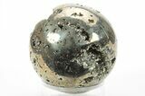 Polished Pyrite Sphere - Peru #228370-1